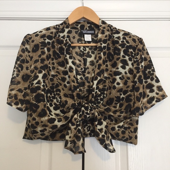 Vintage 80’s/90’s Open Front Leopard Print Blouse - Picture 10 of 10